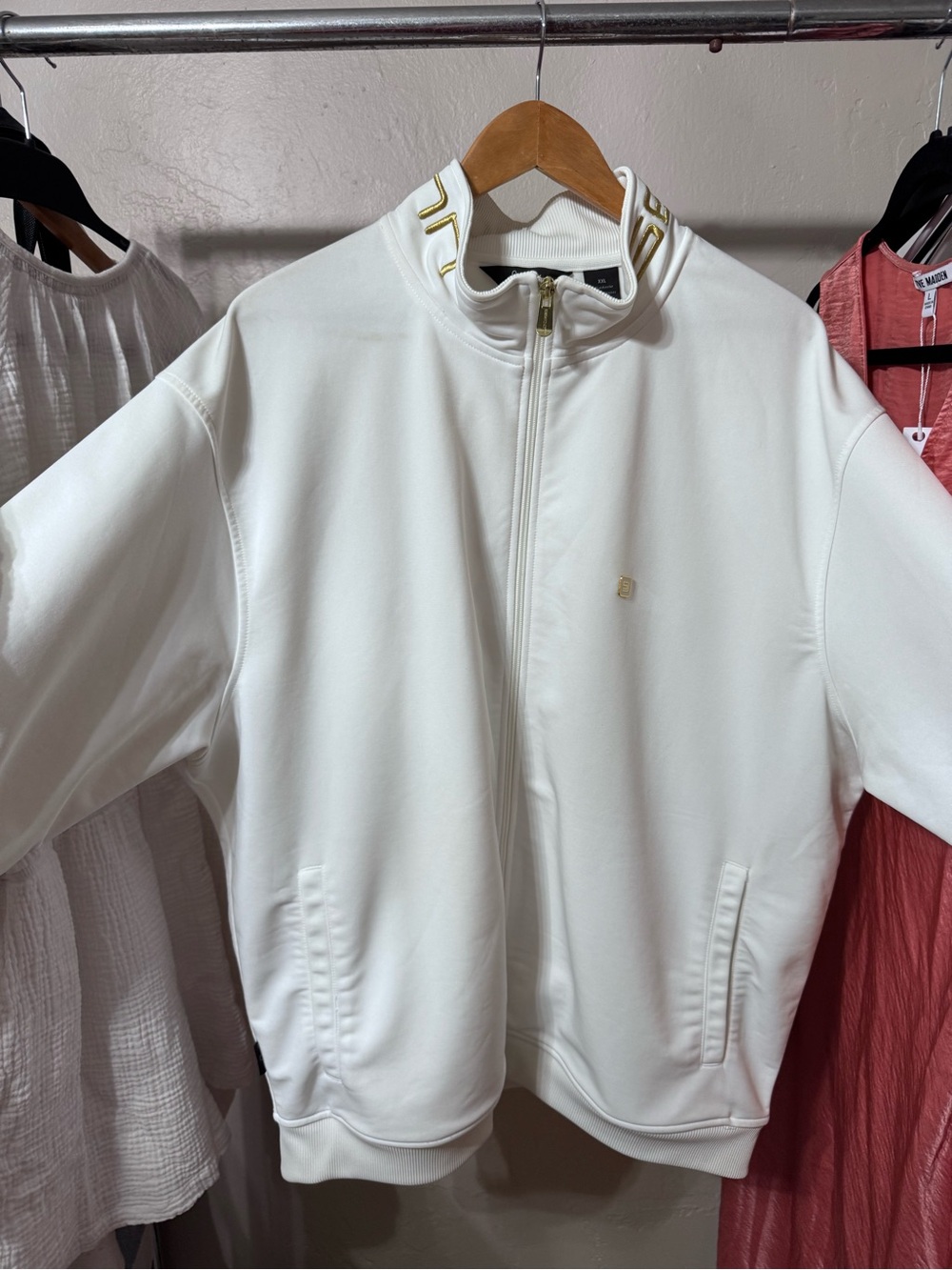 Sean John White Track Jacket with Gold Trim - Picture 2 of 9